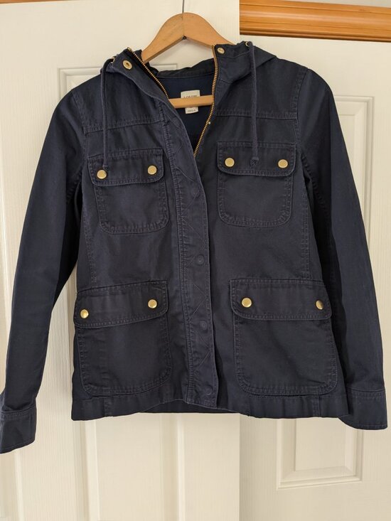 J. Crew Factory Jackets & Blazers - Navy J. Crew Factory Utility Jacket with Hood - Size XS